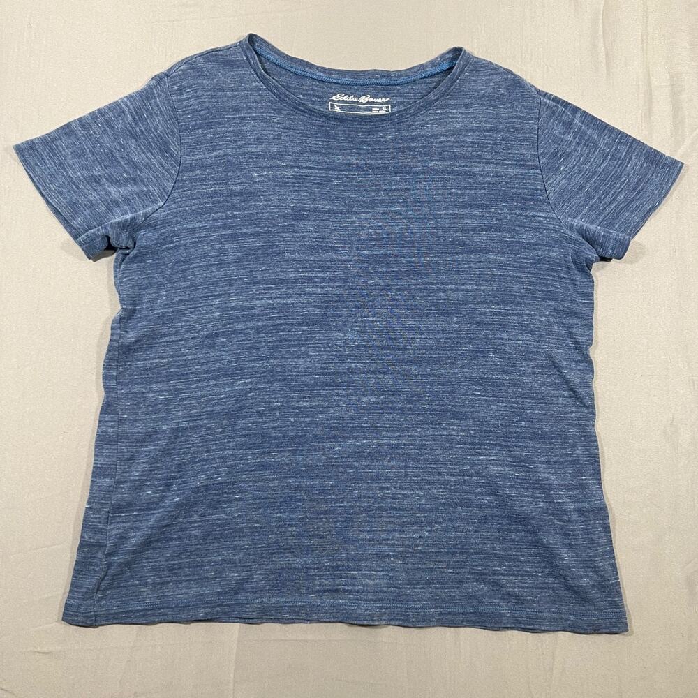 Eddie Bauer Womens XL Blue Heather T Shirt Short Sleeve Casual Tee Top